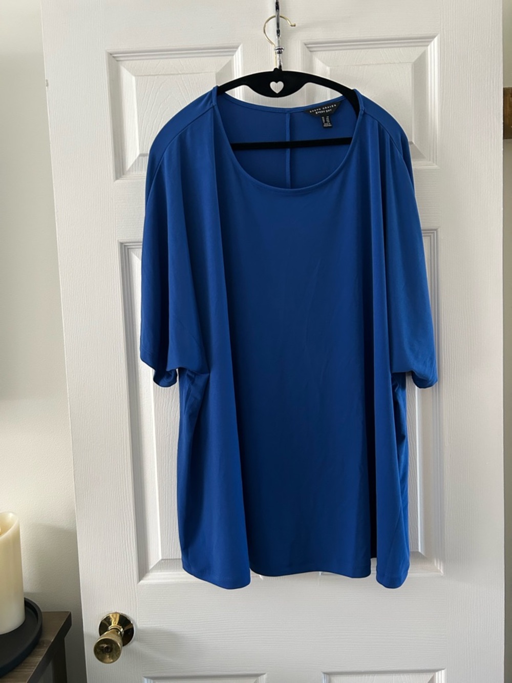 Susan Graver Cobalt Blue Short Sleeve Women's Top